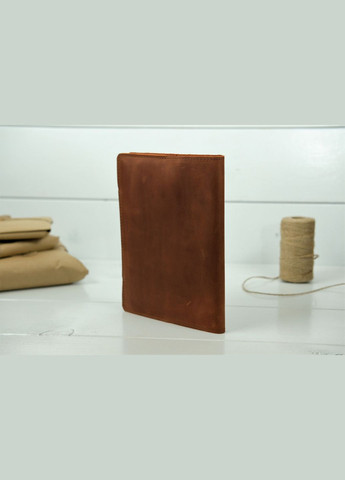 Шкіряна обкладинка для блокноту А5 Дизайн №2, натуральна Вінтажна шкіра, колір коричневий відтінок Коньяк Berty (299397144)