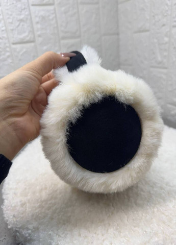Навушники хутряні на зиму, чорно-білі вушки жіночі з хутра зимові No Brand (366560206)