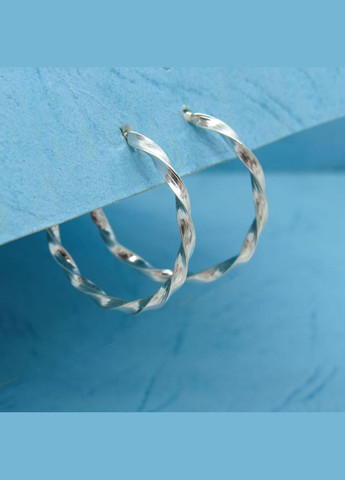 Срібні сережки пусети гвоздики "Вихор мінімум" коло круг No Brand (350667363)