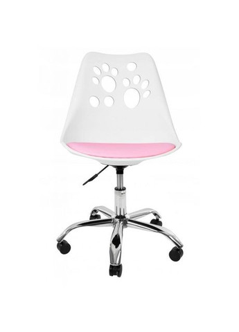 Крісло офісне, комп'ютерне біле з рожевим сидінням Bonro B-881 (349820350)
