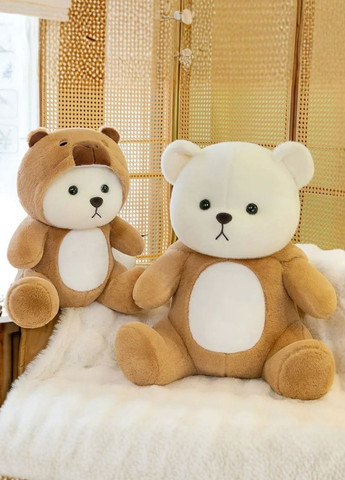 М'ягкая игрушка мишка в кигуруми Капибара 50 см большой плюшевый медведь со съёмным капюшоном My Kigu (372982677)