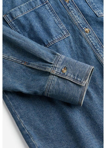 Женская верхняя джинсовая рубашка оверсайз Н&М (57185) XS Синяя H&M (294639370)