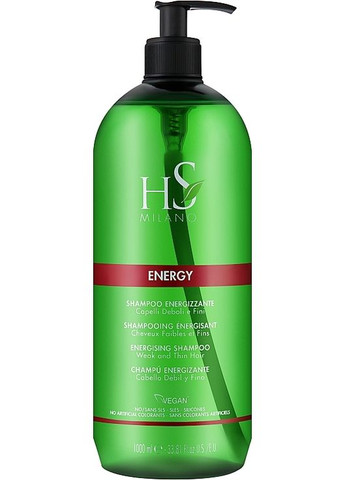 Шампунь для ослабленных и тонких волос Energy Shampoo 1000ml (1264482-31161240) HS Milano (369107739)