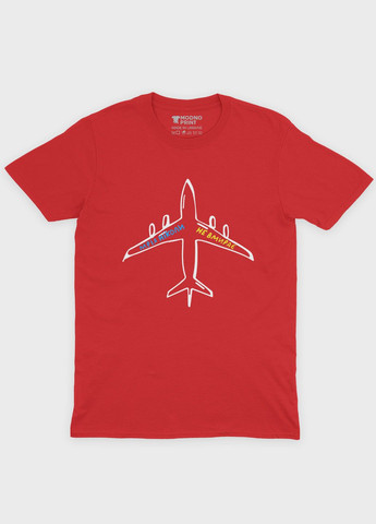 Красная демисезонная футболка для девочки с патриотическим принтом мрия (ts001-1-sre-005-1-015-g) Modno