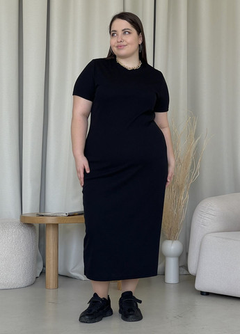 Черное повседневный длинное платье-футболка в рубчик светло-бежевое 700000122 оверсайз, платье-футболка Merlini однотонное
