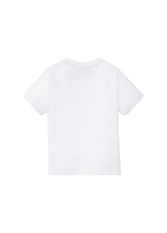 Белая демисезонная футболка хлопковая з принтом для мальчика 349612 Lupilu