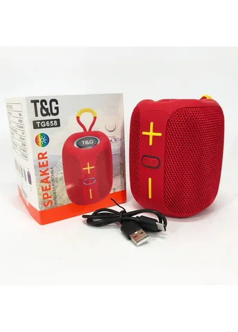 Портативна Bluetooth колонка TG658 8W з RGB підсвічуванням, колонка для вечірки. Колір: червоний TG (389547050)