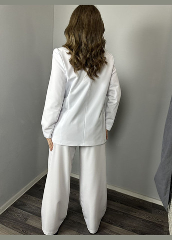 Белый женский пиджак женский оверсайз белый без застёжки mks0102-2 Modna KAZKA - всесезон