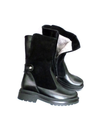 Черные зимние зимние женские полусапожки из натуральной кожи. размер 36. Fashion