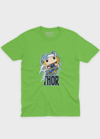 Салатовая демисезонная футболка для мальчика с принтом супергероя - тор (ts001-1-kiw-006-024-003-b) Modno