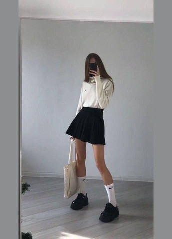 Черная праздничный, повседневная, вечерний женская юбка-шорты костюмка No Brand