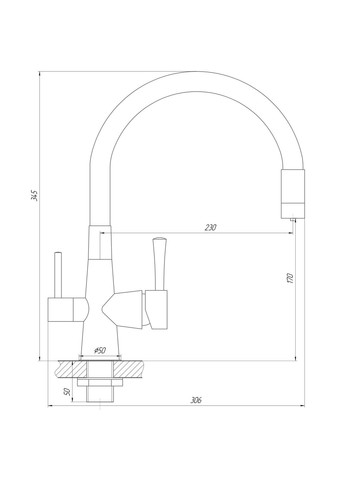 Смеситель для кухни под осмос LAZER GLLR-0903-8-STSTEEL Globus Lux (335040605)