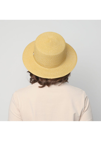Капелюх канотьє жіночий папір жовтий VIVIAN LuckyLOOK 817-839 (322793183)