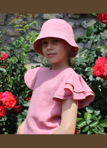 Пудровый летний костюм муслиновый "марта" (пыльная роза) брючный No Brand