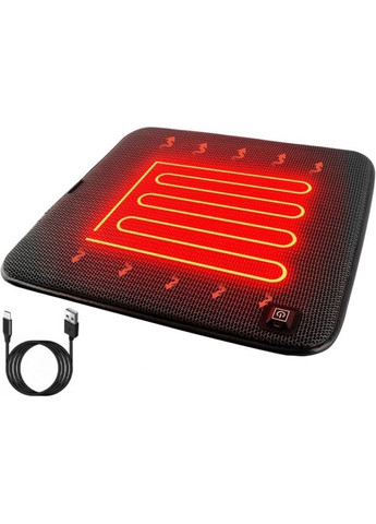 USB подушка с подогревом черная 45х45 см для кресла и стула три уровня нагрева электроковрик ProDobro (365441660)