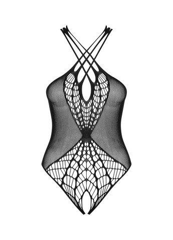 Бодистокинг с крупной и мелкой сеткой B118 teddy, черный, с доступом Obsessive (297529228)
