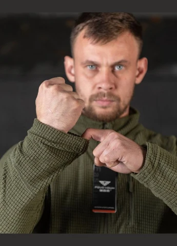 Тактична чоловіча флісова кофта Windblock Tactical Олива вітронепроникна водовідштовхувальна No Brand (337465128)