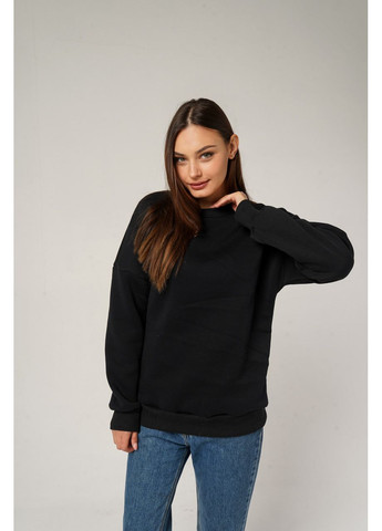 Чорний світшот жіночий з начосом oversize, світшот жіночий оверсайз, кофта жіноча з начосом, батник жіночий теплий кремовий, (367779036)