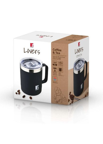 Термокружка Coffee & tea lovers BG-37788-BK 350 мл черная Bergner (360642197)