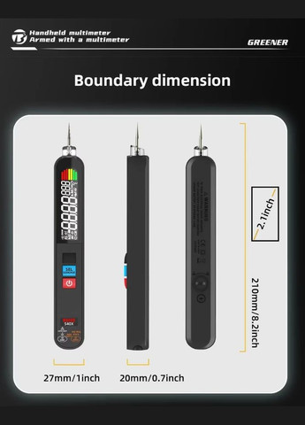 Цифровий мультиметр S40X з функцією виявлення витоку напруги Bside (307802659)