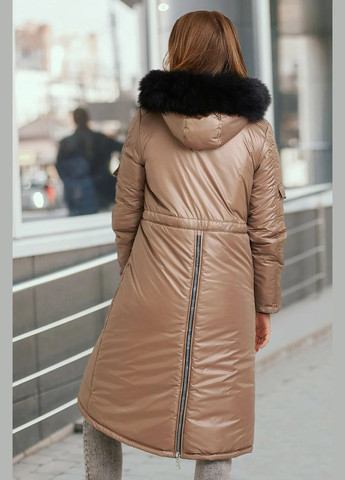 Кавова демісезонна куртка-парка Seventeen