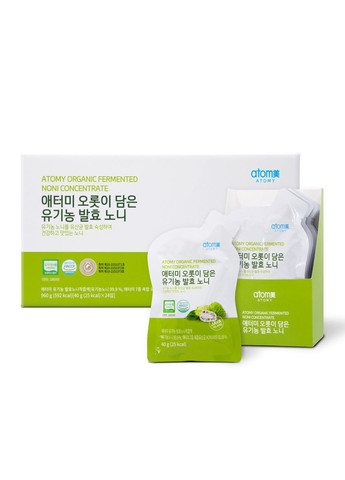 Ферментированный концентрат Сока Нони. 24 шт. Organic Fermented Noni Concentrate. Корея. Atomy (308249137)