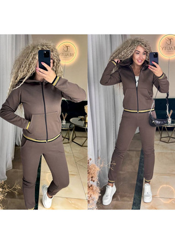 Костюм двійка тринитка на флісі+дорога фурнітура,штани та кофта з капюшоном Україна (352253594)