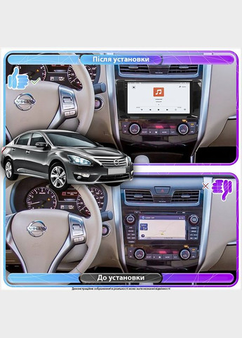 Штатна магнітола для Nissan Teana III 2012-2020 екран 9" 4/64 QLED CarPlay 4G Wi-Fi GPS 360 Prime 5 шт. Lesko (336206569)