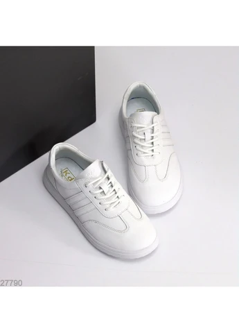 Білі білі шкіряні кеди No Brand