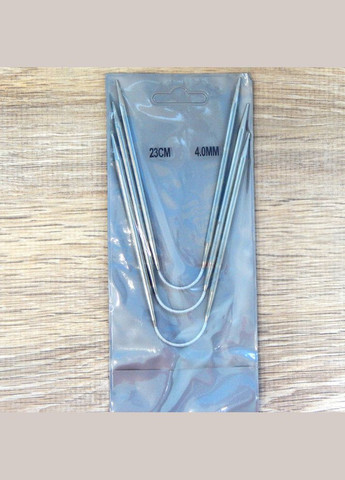 Спицы вязальные носочные на коротком тросике, 4 мм, 3 шт No Brand (340485054)