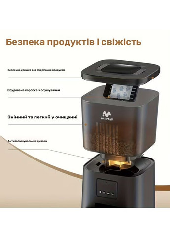 Автоматична годівниця для сухого корму з Smart Wi-fi управлінням через додаток, USB/батарея, 31х32х18см, 4 л No Brand (362231952)