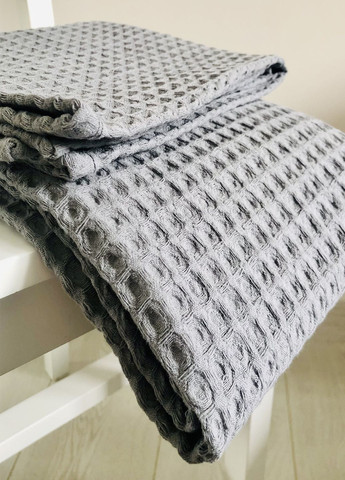 Вафельний рушник для обличчя та рук, розмір 50×90 см Vishnya темно-сірий