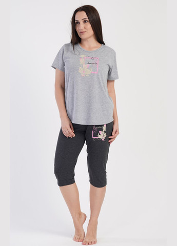 Сіра всесезон піжама ( футболка, бриджі) футболка+ бриджі Vienetta