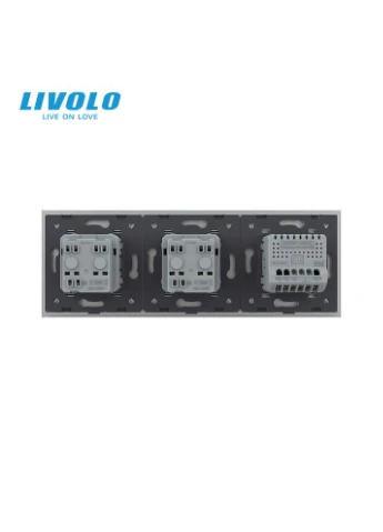 Сенсорный выключатель 1 сенсор 2 розетки стекло (VL-C701/C7C2EU-15) Livolo (375456748)