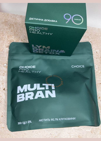 Набір для схуднення детоксу та дренуючого ефекту, клітчатка Multi bran +LYM drain&detox 90 капсул CHOICE (303832745)