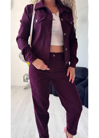 Костюм в стиле джинсового костюма,микровельвет,пиджак и брюки. Україна (360135227)