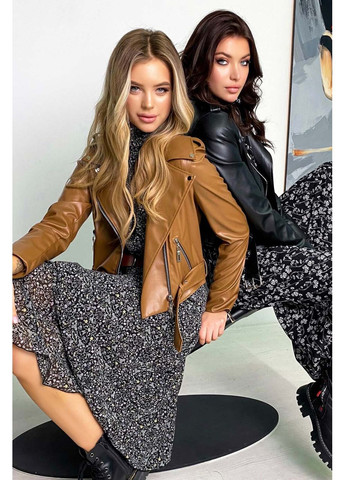 Коричнева демісезонна куртка-косуха коричневого кольору Seventeen