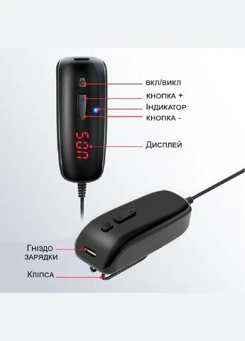 Безпровідний мікрофон для телефону, смартфона петлічний WM-50, до 50 метрів Nectronix (336211745)