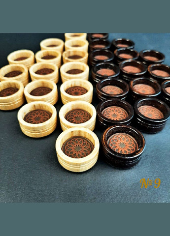 Фішки для нард зі шкіряною вставкою №9. 25х12 мм Вироби майстрів Зі шкіряною вставкою (316089569)