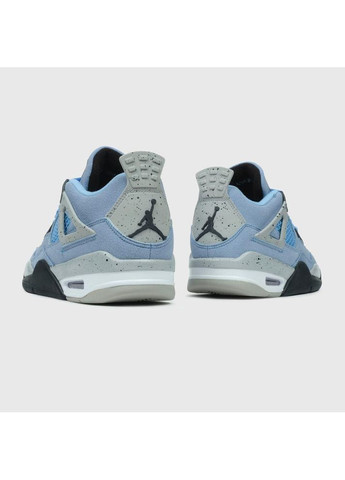 Черные демисезонные кроссовки мужские nike air jordan 4 university blue найк аир джордан No Brand