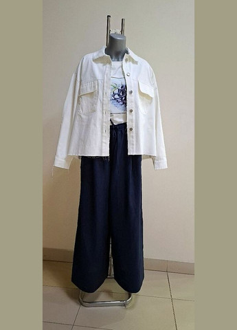 Штани жіночі сині лляні палаццо MKKS9070-1 KAPTSOVA (339869557)