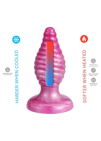 Анальна пробка на присосці ребриста рожева Fantasy Cherry Plug розмір M Silexd (389497800)