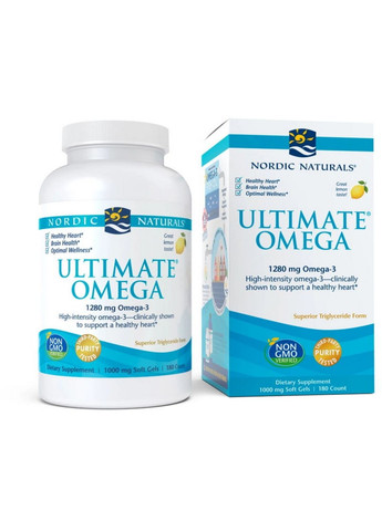 Жирные кислоты Ultimate Omega, 180 капсул Nordic Naturals (315874241)