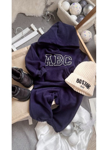 Комбінований демісезонний костюм теплий флісовий abc темно-синій 10932 No Brand