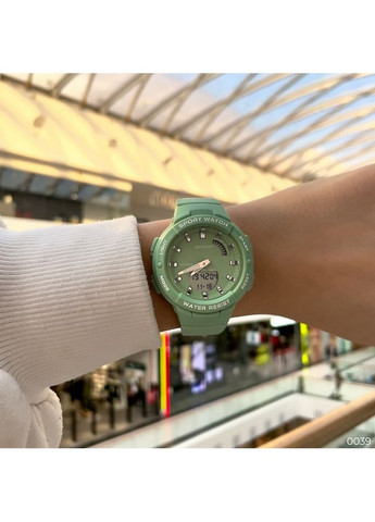 Годинник 6005 Green кварцовий для жінок спортивний з функціями будильника та підсвічування ProDobro (367267406)