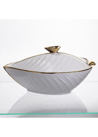 Супница 800 (мл) фарфоровая 32×21×16 (см) с крышкой с золотом XL-4054AG Yiwu (371161225)