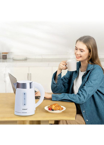 Електрочайник 1200 Вт дисковий електричний чайник із захистом від перегріву 1 л Білий (BM514) Sokany (372603057)