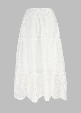 Белая повседневный однотонная юбка No Brand
