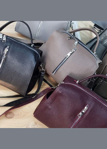 Бордова жіноча шкіряна сумка через плече з маленькою ручкою та довгим ремінцем Serebro (278260582)