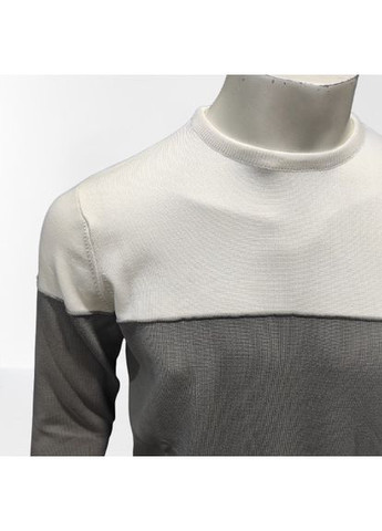 Комбінований светр чоловічий тонкий віскоза святковий світлий з білим Vip Stones